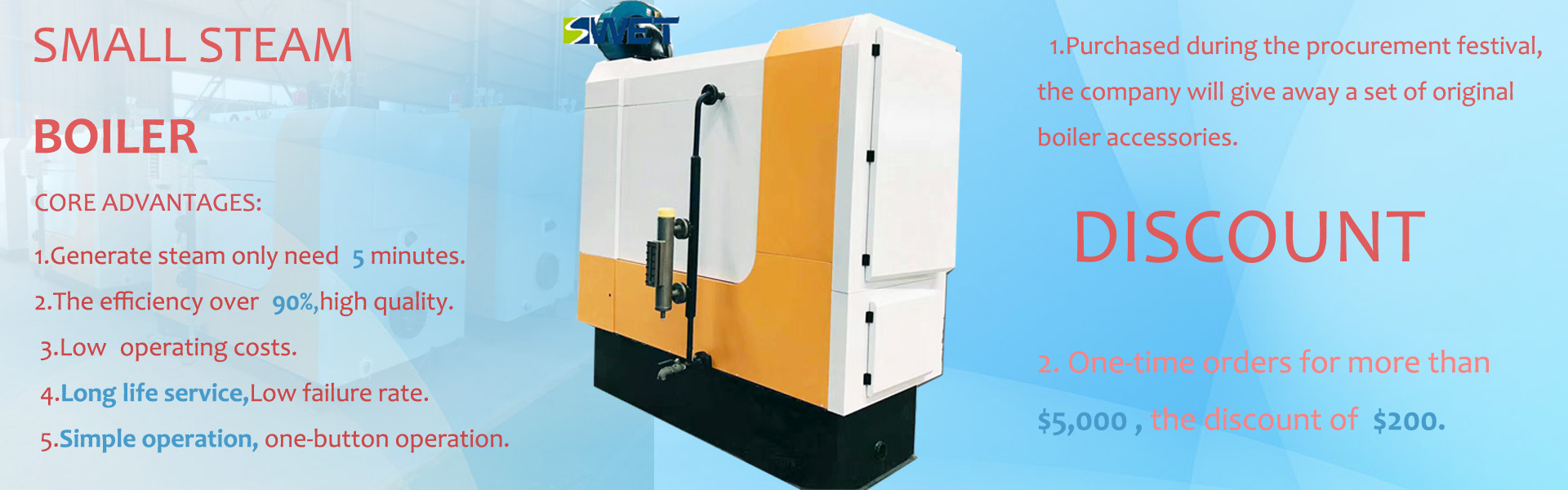 New product sales activities from Swet Boiler Company