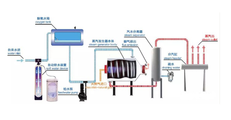oil gas steam boiler diageam